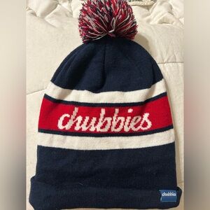 Chubbies Red White Blue Pom Pom beanie